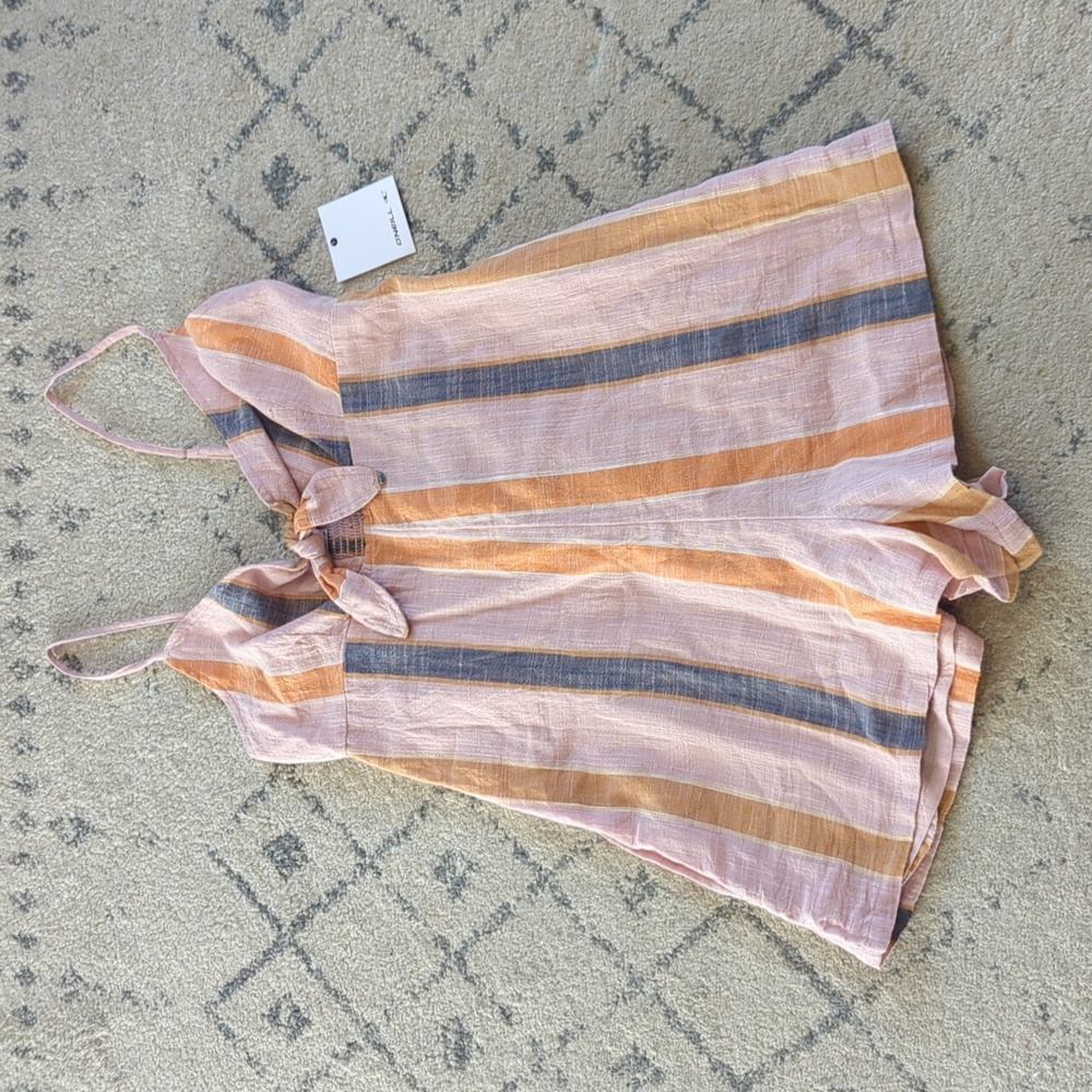 O'Neill Striped Jumpsuit in Pink and Orange